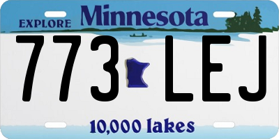 MN license plate 773LEJ