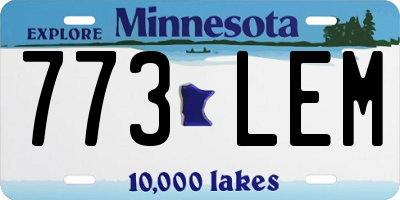 MN license plate 773LEM
