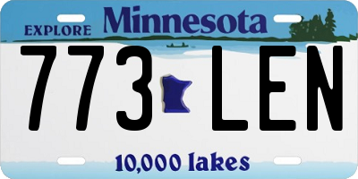 MN license plate 773LEN