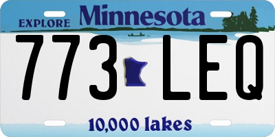 MN license plate 773LEQ