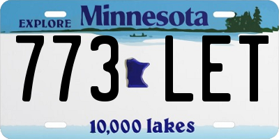 MN license plate 773LET
