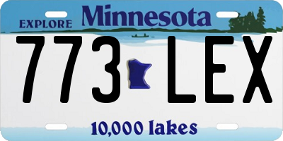 MN license plate 773LEX