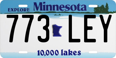MN license plate 773LEY