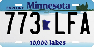 MN license plate 773LFA
