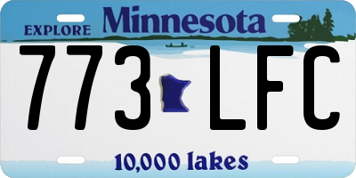 MN license plate 773LFC