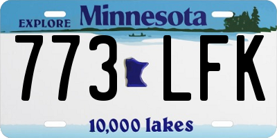 MN license plate 773LFK
