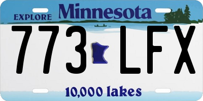 MN license plate 773LFX