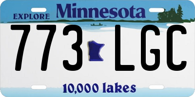 MN license plate 773LGC