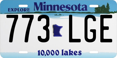 MN license plate 773LGE