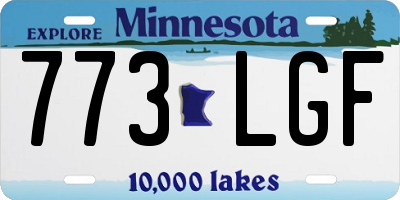 MN license plate 773LGF