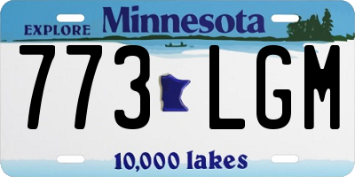 MN license plate 773LGM