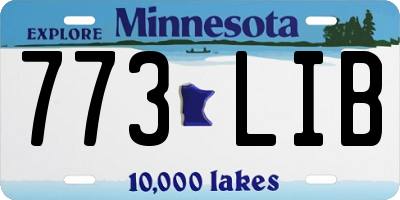 MN license plate 773LIB