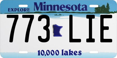MN license plate 773LIE