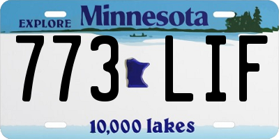 MN license plate 773LIF