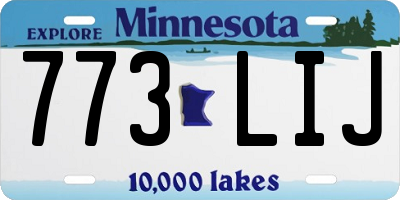 MN license plate 773LIJ