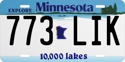 MN license plate 773LIK