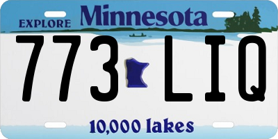 MN license plate 773LIQ