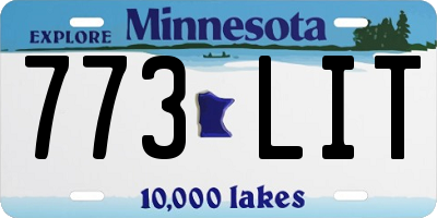 MN license plate 773LIT