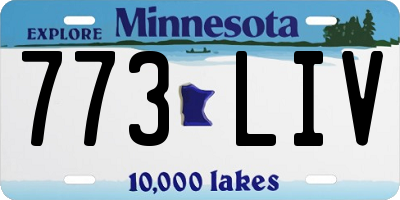 MN license plate 773LIV