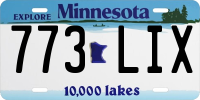 MN license plate 773LIX
