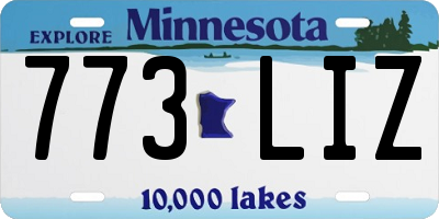 MN license plate 773LIZ