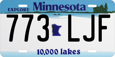 MN license plate 773LJF