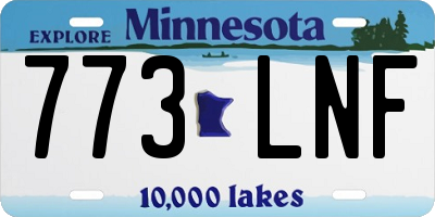 MN license plate 773LNF