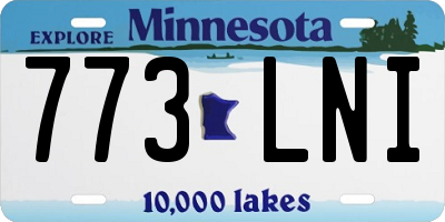 MN license plate 773LNI