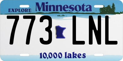 MN license plate 773LNL