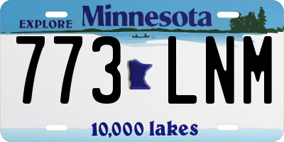 MN license plate 773LNM