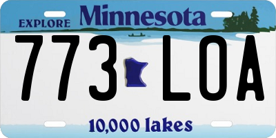 MN license plate 773LOA