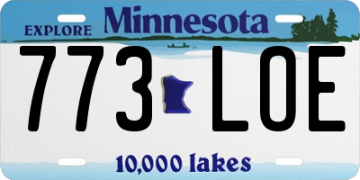 MN license plate 773LOE