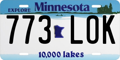 MN license plate 773LOK