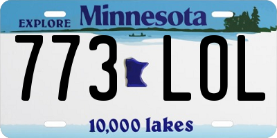MN license plate 773LOL