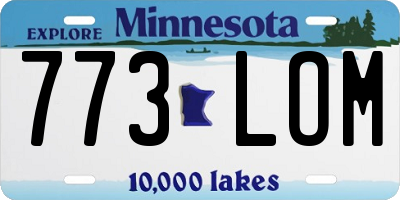MN license plate 773LOM