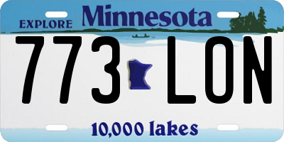 MN license plate 773LON