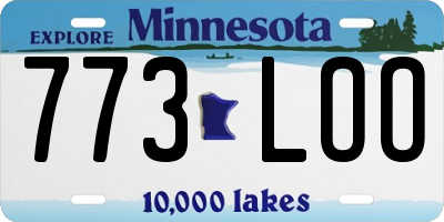 MN license plate 773LOO