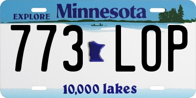 MN license plate 773LOP