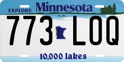 MN license plate 773LOQ