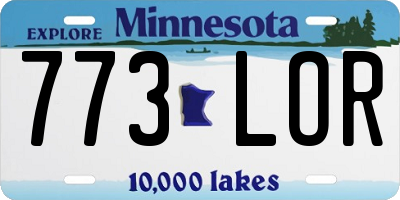 MN license plate 773LOR