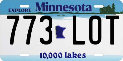 MN license plate 773LOT