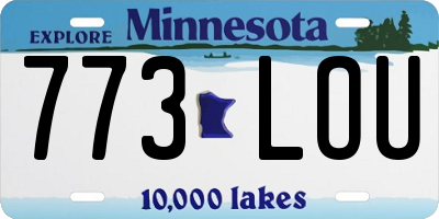 MN license plate 773LOU