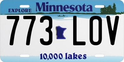 MN license plate 773LOV