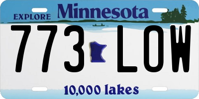 MN license plate 773LOW