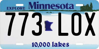 MN license plate 773LOX