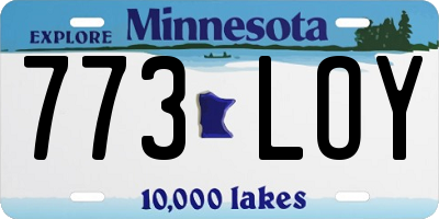 MN license plate 773LOY
