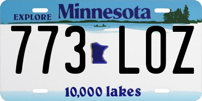 MN license plate 773LOZ