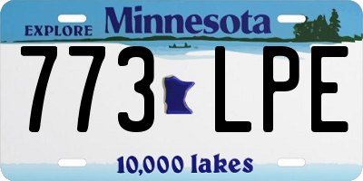MN license plate 773LPE