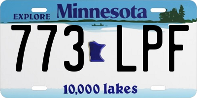 MN license plate 773LPF