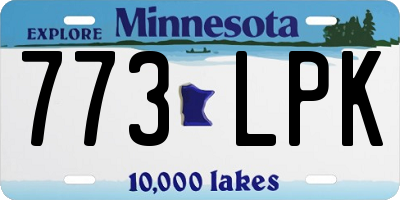 MN license plate 773LPK